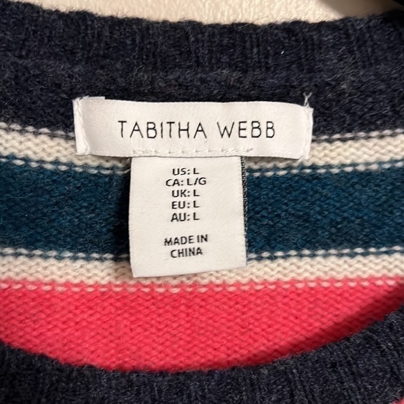 Tabitha Webb Woolblend Fairisle Rainbow Striped Pattern Sweater Size Large - Picture 5 of 10